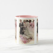 ビクトリア調のクラシカルな結婚式　新婦と新郎 マグカップ (中央)