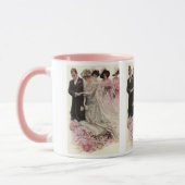 ビクトリア調のクラシカルな結婚式　新婦と新郎 マグカップ (左)