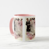 ビクトリア調のクラシカルな結婚式　新婦と新郎 マグカップ (正面左)