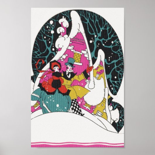 ビクトリア調のクリスマス、豪華な町民 ポスター (正面)