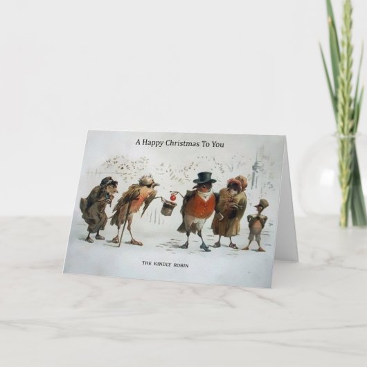ビクトリア調の鳥たち クリスマスカード (正面)
