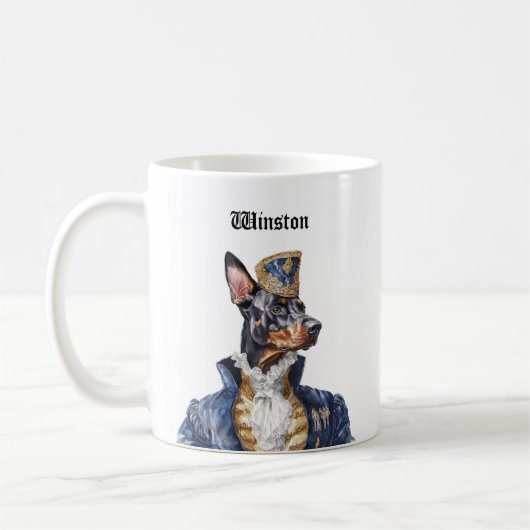 ビクトリア調ドーベルマンピンシャーマグ コーヒーマグカップ (左)
