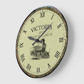 ビクトリア駅～蒸気機関～ロンドン・イングランド～ ラージ壁時計 (傾斜)