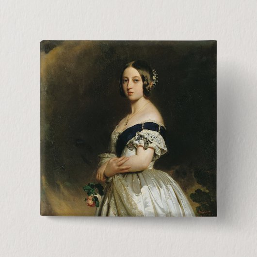 ビクトリア1842年女王 缶バッジ (正面)