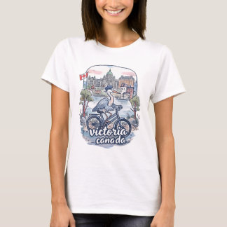 ビクトリア カナダ 自転車 アオサギ Tシャツ