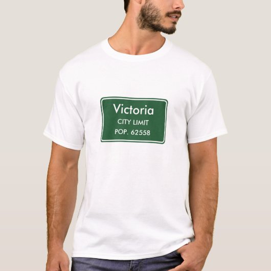ビクトリア・テキサス市境標識 Tシャツ (正面)