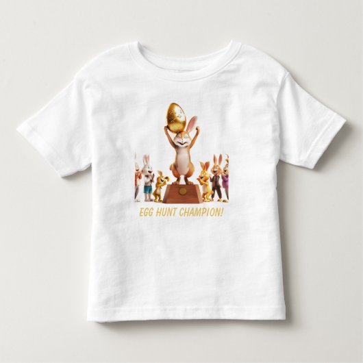 ビクトリア・バニー・エッグ狩りチャンピオン トドラーTシャツ (正面)