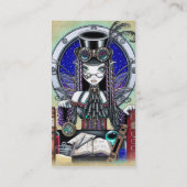 "ビクトリア"蒸気のパンクの妖精の国の芸術の名刺 名刺 (裏面)