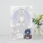 "ビクトリア"蒸気のパンクの妖精の国の芸術の文房具 便箋 (スタンド正面)