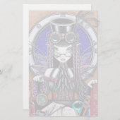 "ビクトリア"蒸気のパンクの妖精の国の芸術の文房具 便箋 (正面/裏面)