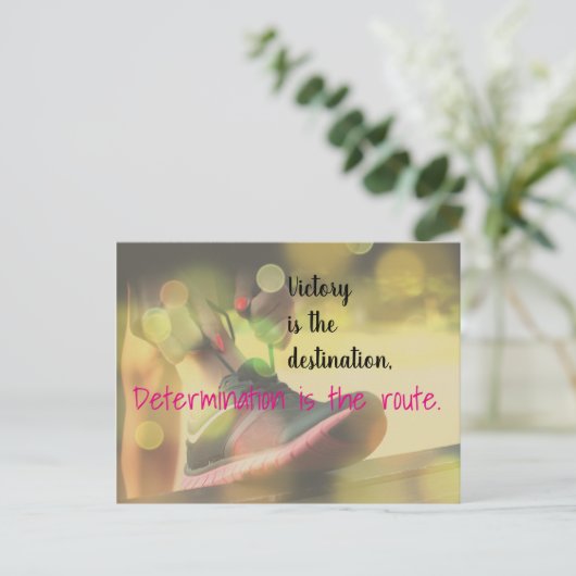 ビクトリーやる気を起こさせるスローガンNetball引用文 ポストカード (スタンド正面)