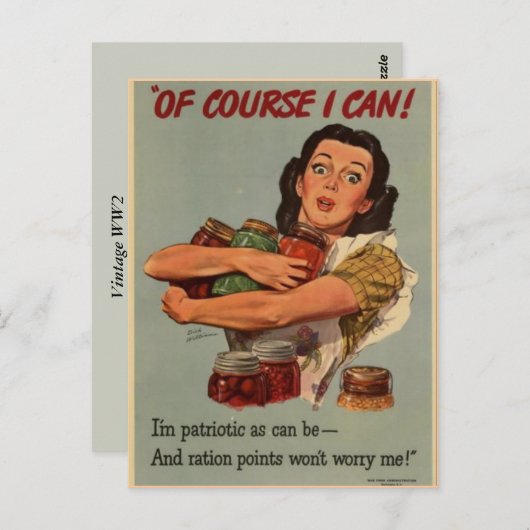 ビクトリーガーデンもちろん私は第2次世界大戦 ポストカード (正面/裏面)