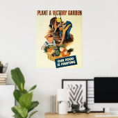 ビクトリーガーデンを植える – ヴィンテージ第2次世界大戦 ポスター (ホームオフィス)