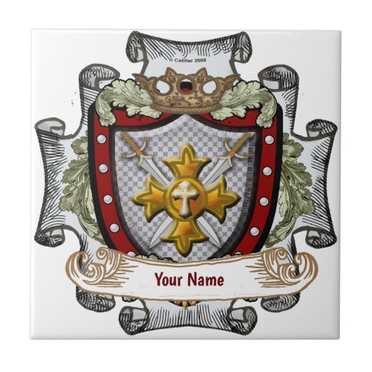 ビクトリーシールドの姓 タイル (正面)