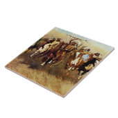 「ビクトリーダンス」西洋アートbyフレデリック・レミントン タイル (側面)