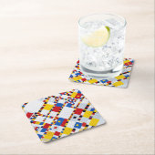 ビクトリーブギーウギーモンドリアン スクエアペーパーコースター (インサイチュ)