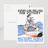 ビクトリー女子ヴィンテージ戦時はがき ポストカード (正面/裏面)