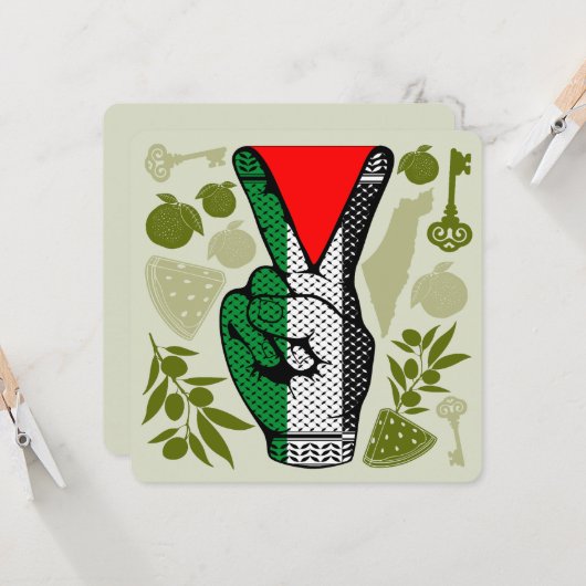 ビクトリー記号の手の抵抗赤い三角形の記号 (正面/裏面インサイチュ)