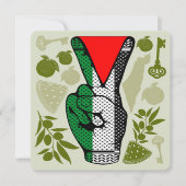 ビクトリー記号の手の抵抗赤い三角形の記号 (正面)