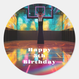 ビクトリー鮮やかバスケットボール ラウンドシール