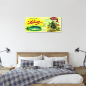 ビクトルサーモン缶ラベルはいベイ， AK キャンバスプリント (インサイチュ (寝室))