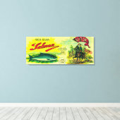 ビクトルサーモン缶ラベルはいベイ， AK キャンバスプリント (インサイチュ (ウッドフロア))