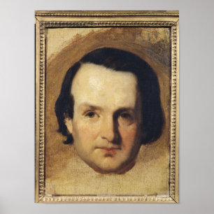 ビクトル・ヒューゴのポートレートのための勉強c.1836 ポスター