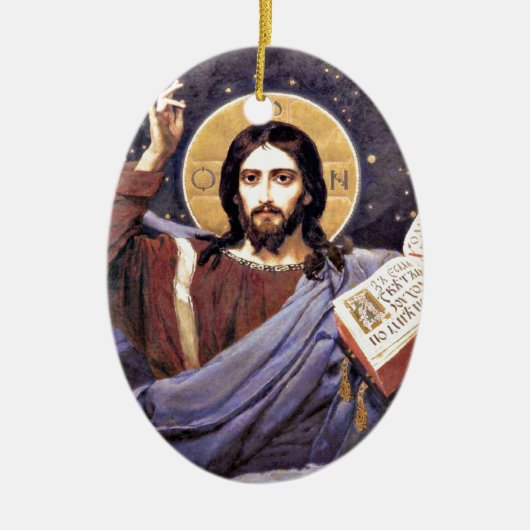 ビクトル・ヴァーネツォフの全能絵画キリスト セラミックオーナメント (正面)