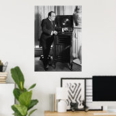 ビクトロラブランドフォノグラフ付きエンリコカルーソ ポスター (ホームオフィス)