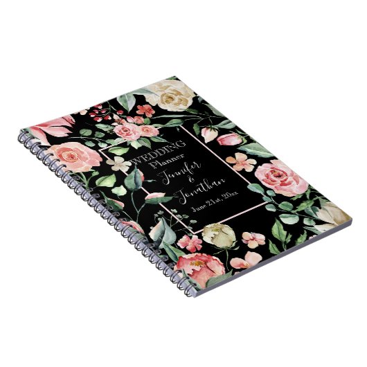 ビクト伝統的ランピンクローズウェディングプランナー ノートブック (右側)
