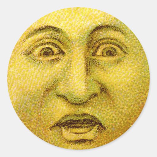 ビクビクしたムーンハロウィーンステッカー ラウンドシール (正面)