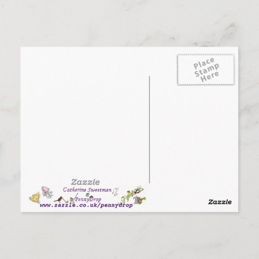 ビクファンシートリアおもしろい予測できなスポンジユーモア ポストカード (裏面)