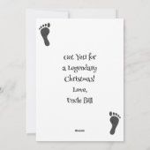 ビグおもしろいフットパーソナライズされたクリスマス シーズンカード (裏面)