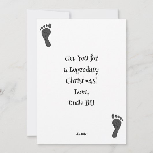 ビグおもしろいフットパーソナライズされたクリスマス シーズンカード (裏面)