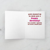 ビグフットおもしろいハッピーバースデープンカートゥーンサスカッチ シーズンカード (内部)