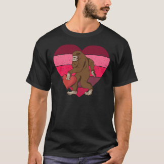 ビグフットおもしろいハートバレンタインデーラブサスカッチY Tシャツ