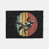 ビグフットおもしろいリフティングジムレトロビグフットサスカッチ フリースブランケット (正面(横))