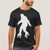 ビグフットおもしろいローラスケートで滑る Tシャツ (正面)