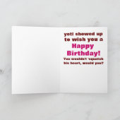 ビグフットおもしろい誕生日ユーモア シーズンカード (内部)