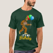ビグフットお誕生日ケーキバルーンサスカッチイェティ Tシャツ (正面)