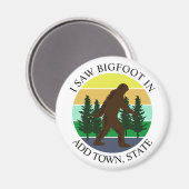 ビグフットを見た(町と州を追加パーソナライズされた) マグネット (正面/裏面)