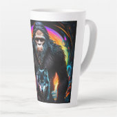 ビグフットウルフカラフルポータル カフェラテマグ (右アングル)