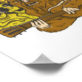 ビグフットエイリアンギターキャンプサスカッチおもしろいギフト ポスター (角)