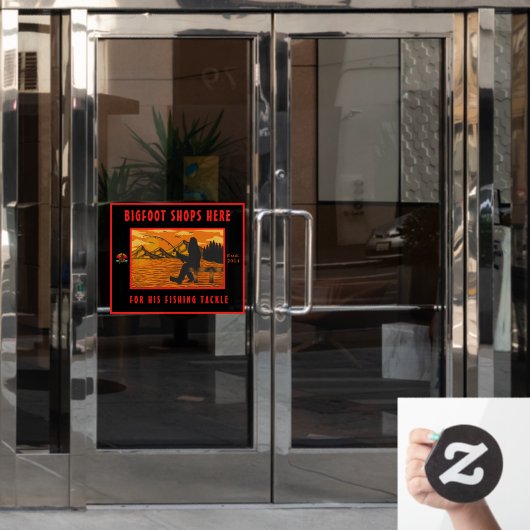 ビグフットカスタマイズ魚釣りタックルショップロゴ ウィンドウサイン (オフィスドア)