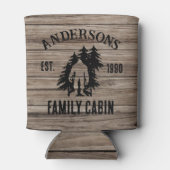ビグフットキャビン素朴ウッドファミリー名前をカスタムする 缶クーラー (裏面)