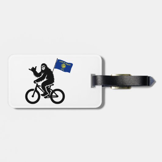 ビグフットサイクリングオレゴン州旗 ラゲッジタグ (裏面横)