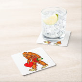 ビグフットサスカッチおもしろいヴァレンティンズデイラブ スクエアペーパーコースター (インサイチュ)