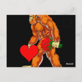 ビグフットサスカッチおもしろいヴァレンティンズデイラブ ポストカード (裏面)