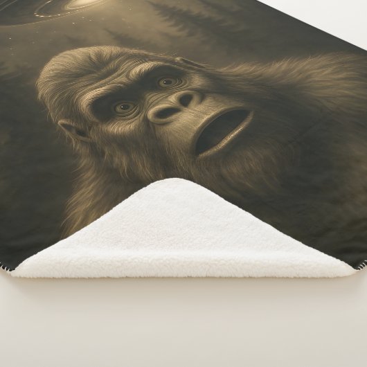 ビグフットサスカッチエイリアンUFO おもしろい シェルパブランケット (3/4)