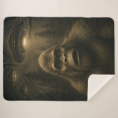 ビグフットサスカッチエイリアンUFO おもしろい シェルパブランケット (正面(横))